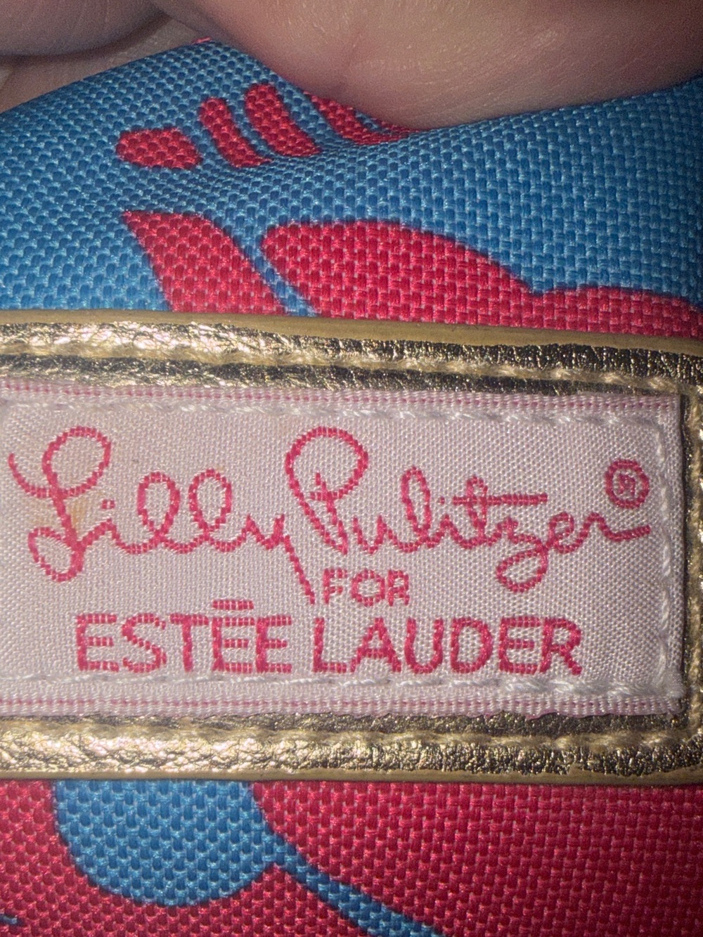 Estée Lauder Pink and Blue Floral Cosmetic Pouch